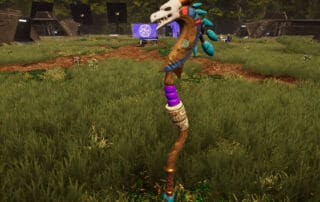 Tu’lia’s Staff shown in full in the Unity HDRP Base Camp scene.