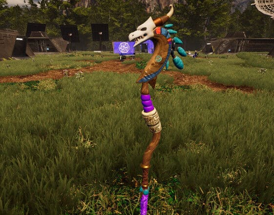 Tu’lia’s Staff shown in full in the Unity HDRP Base Camp scene.